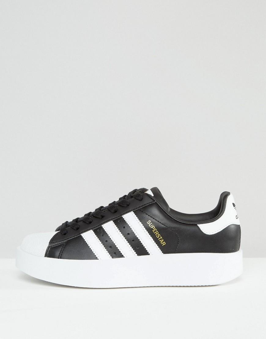 adidas Originals Leather Originals Bold Double Sole Black And White  Superstar Sneakers - Lyst