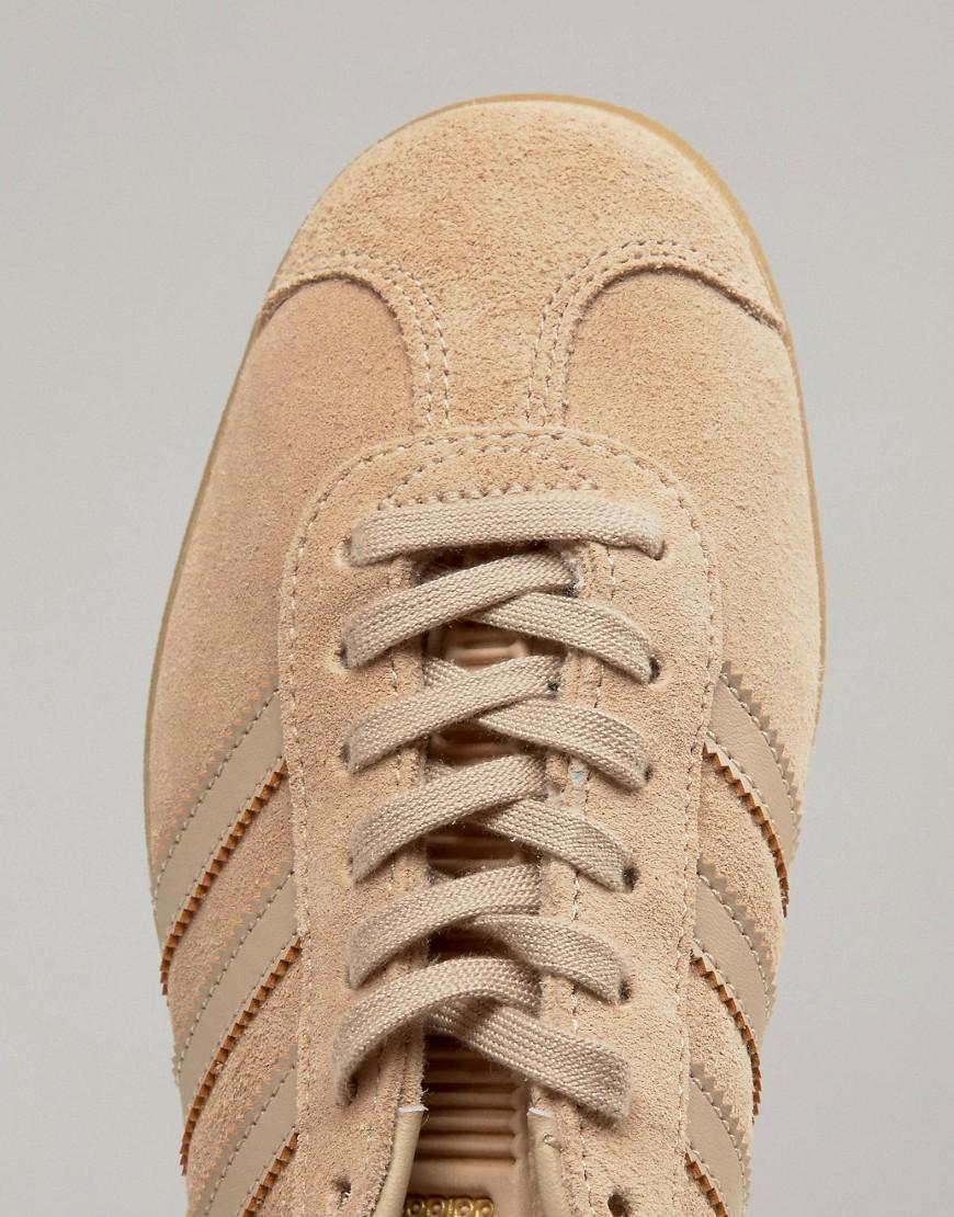 adidas Beige Gazelle Sneakers With Sole in | Lyst