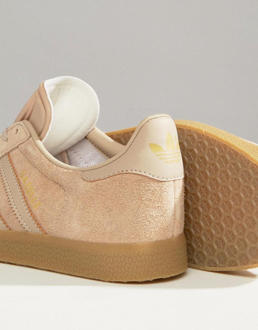 adidas Beige Gazelle Sneakers With Sole in | Lyst