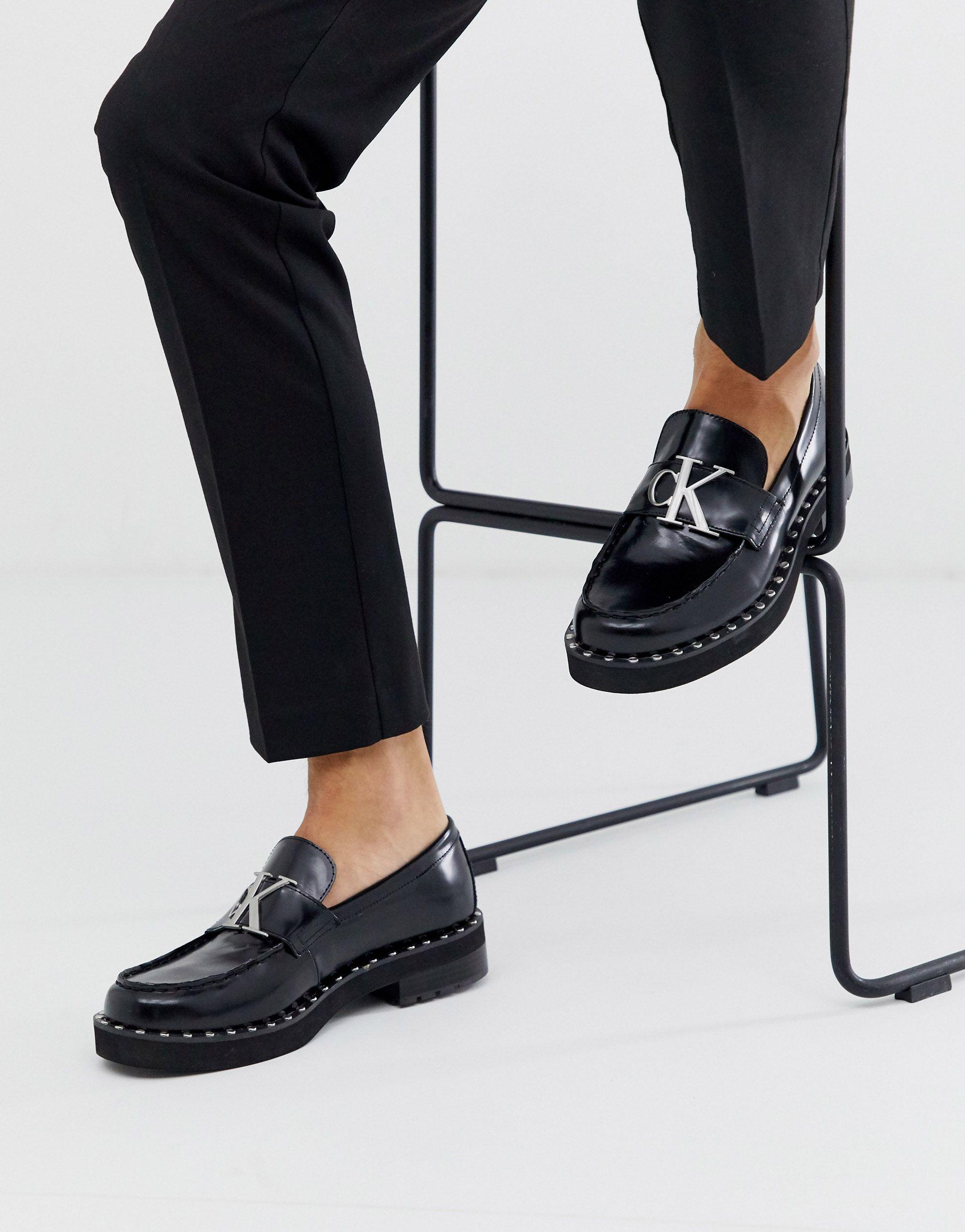 Calvin Klein Norwood Chunky Logo Loafers in Black for Men | Lyst Australia