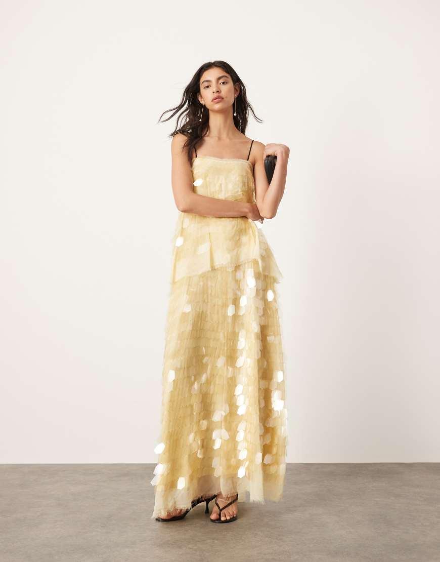 shard sequin dress ASOS Design - All Over Shard Sequin Midi Dress - Women - Polyester - 12 US