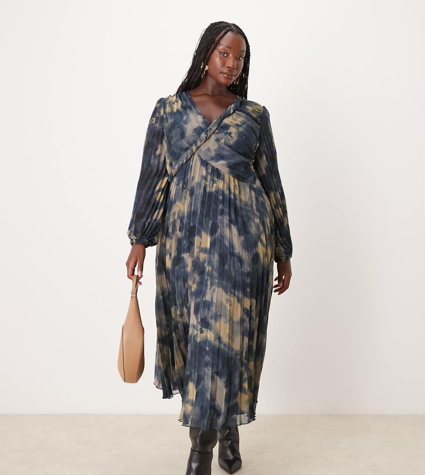 ASOS Asos Design Curve Twist Detail Wrap Front Pleated Midi Dress in Blue | Lyst UK ASOS Asos Design Curve Twist Detail Wrap Front Pleated Midi Dress in Blue | Lyst UK