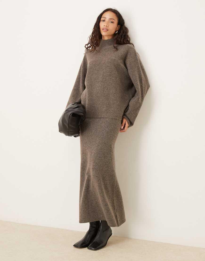 Co Ord Wool Skirt Asos ASOS DESIGN Wool Blend Mini Skirt Co-ord In