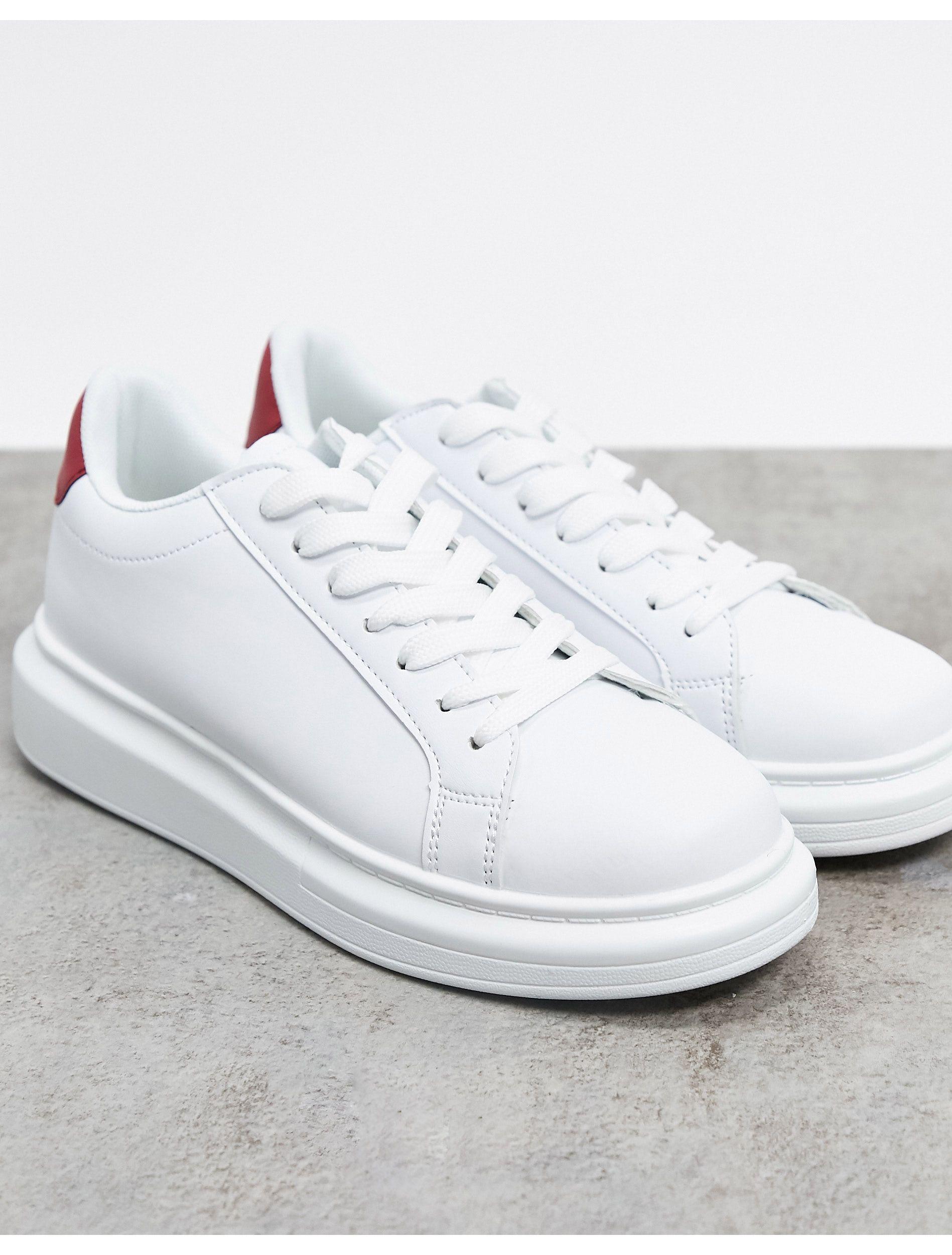 Brave Soul – Weiße Sneaker mit breiter Sohle und kontrastierendem in Rot  für Herren | Lyst DE