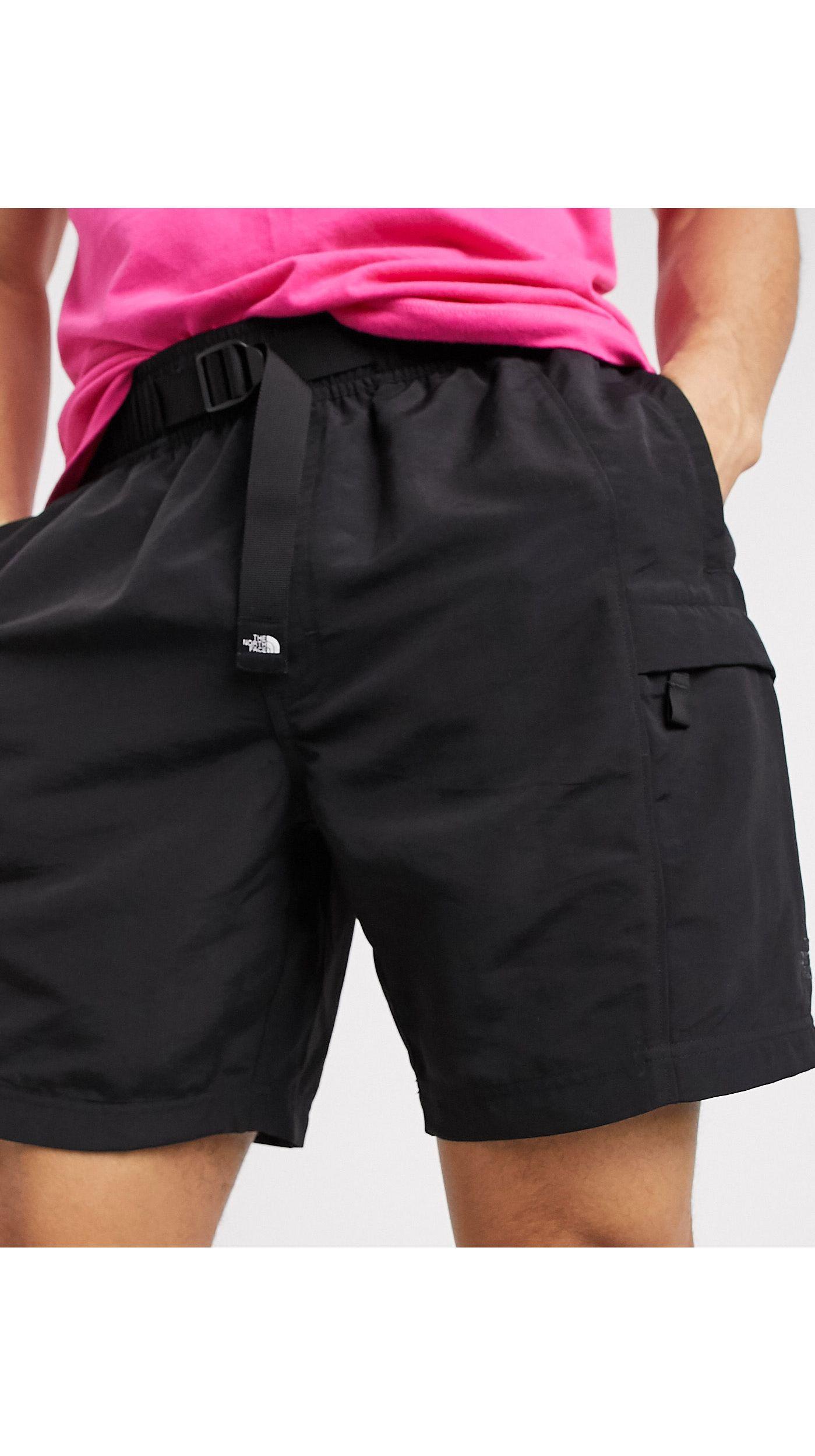 the north face class v belted shorts in black
