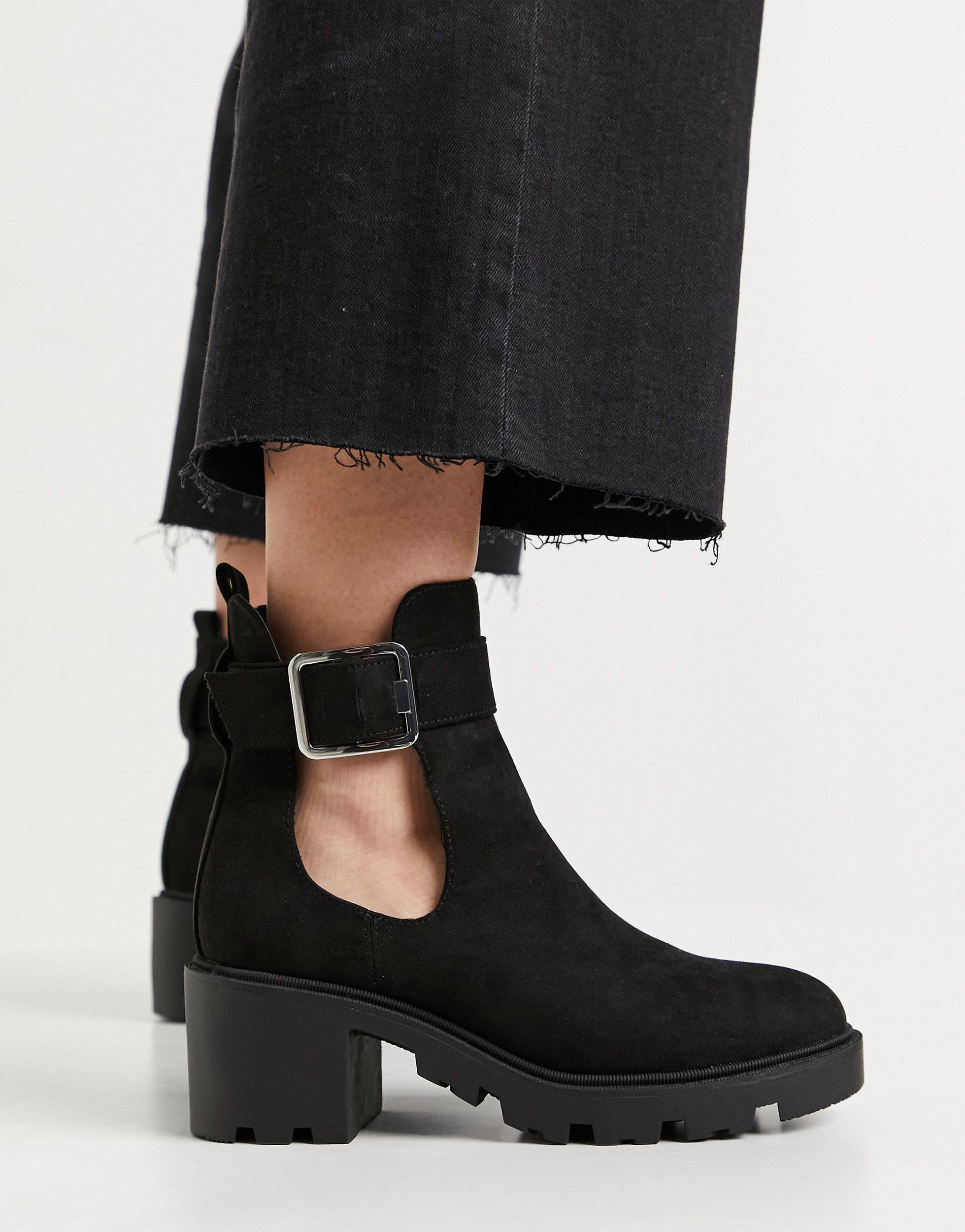 topshop high chelsea boots in black croc