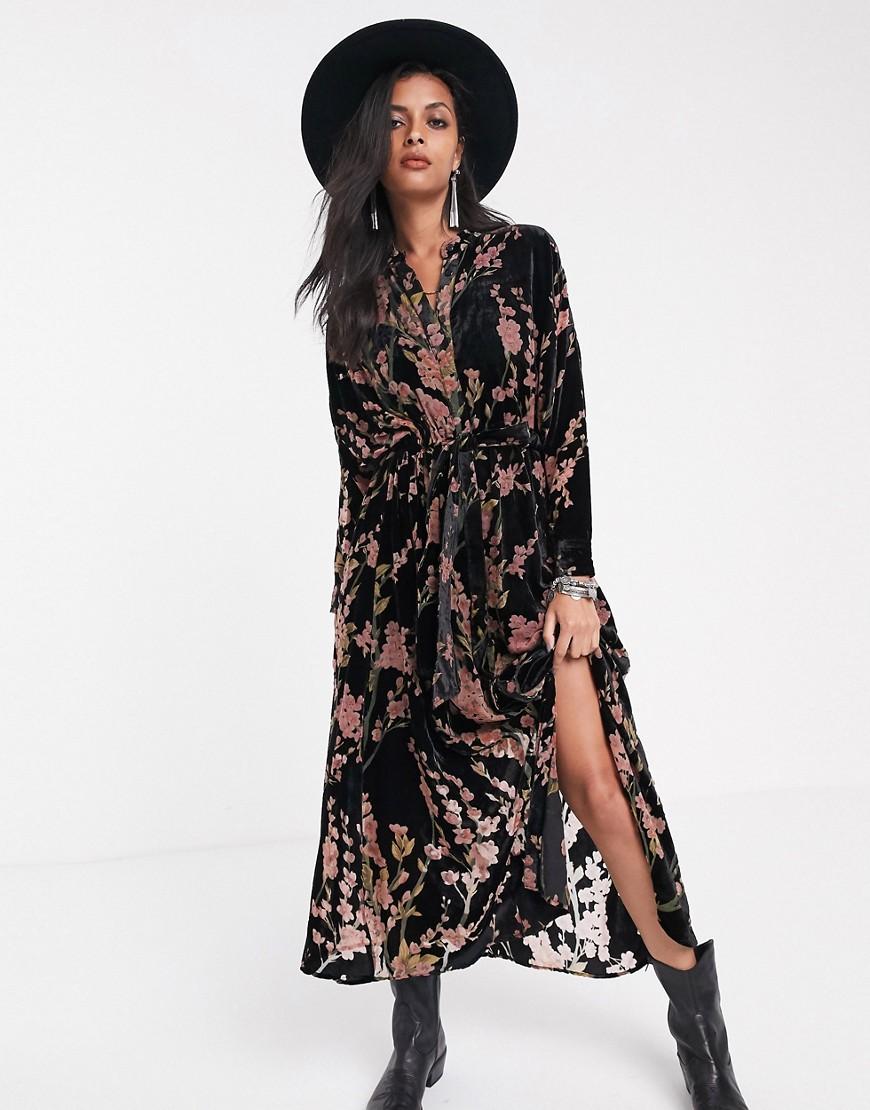 Religion Burnout Velvet Button Front 