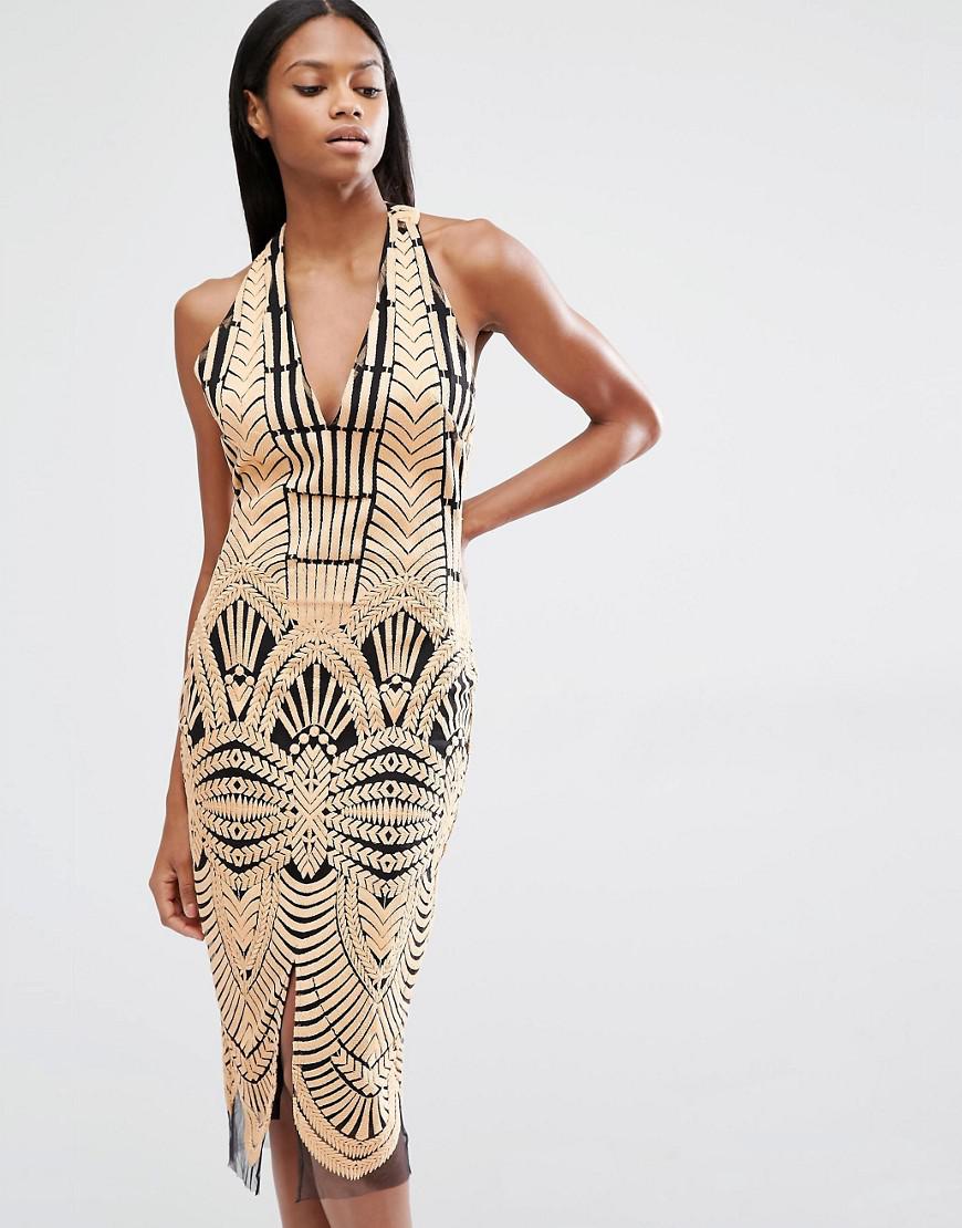 lavish alice halter neck dress