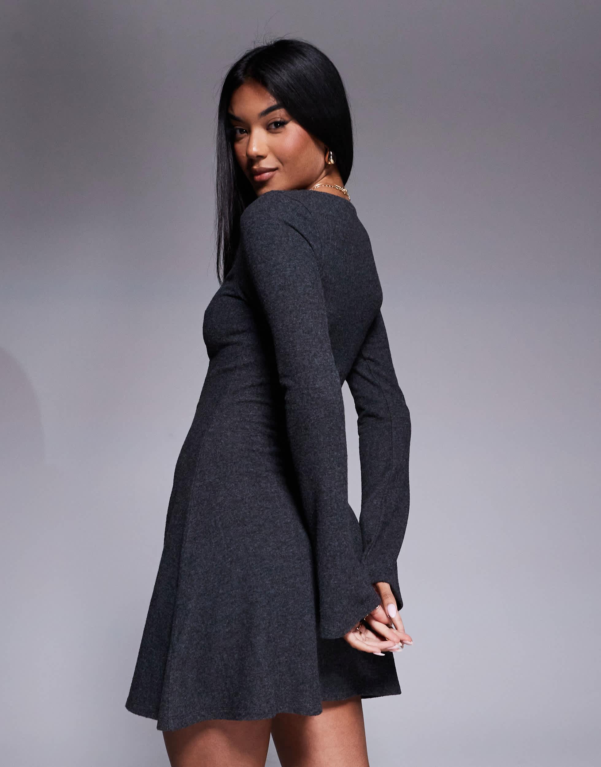 Asos swing dress with long sleeves fashion - Official Online Store