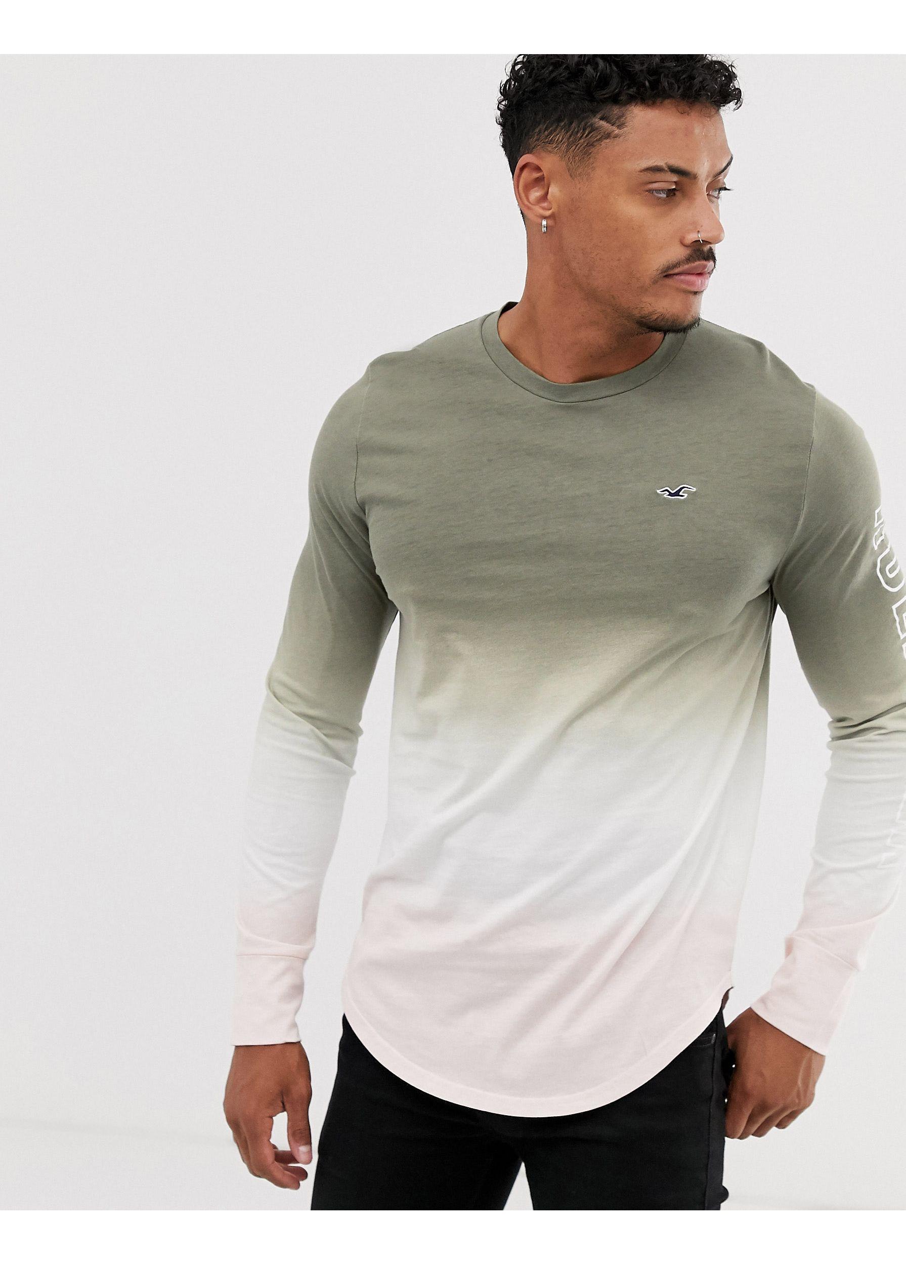 Top à manches longues avec effet dip-dye et logo sur une manche - Vert à  rose Hollister pour homme en coloris Rose | Lyst