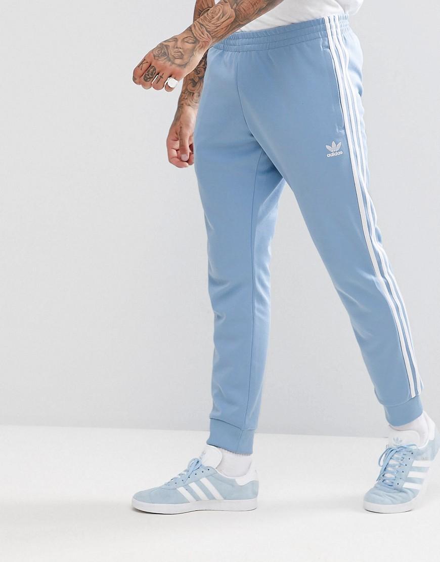 adidas Originals Adicolor Skinny Sweatpants Cuffed Hem Blue for | Lyst