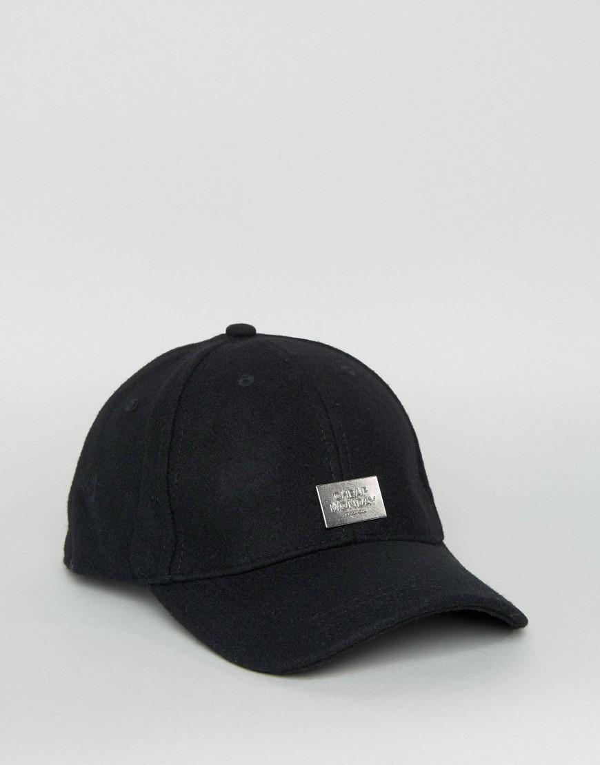 Logo detail baseball cap in honeycomb jersey
