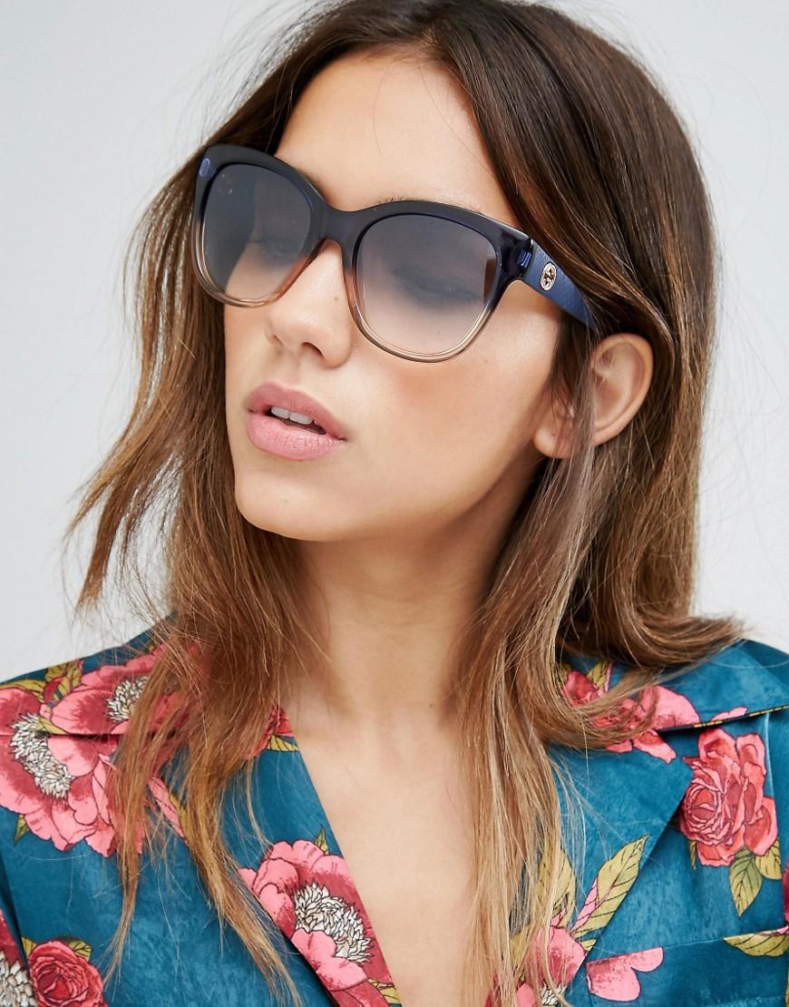 Gucci Ombre Frame Sqaure Sunglasses in Blue - Lyst