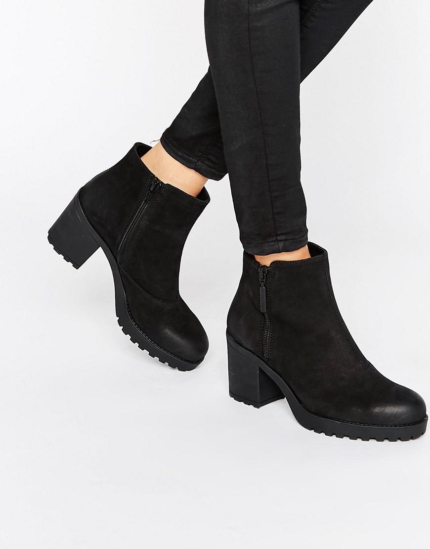 Vagabond Grace Black Leather Ankle Boots - Lyst