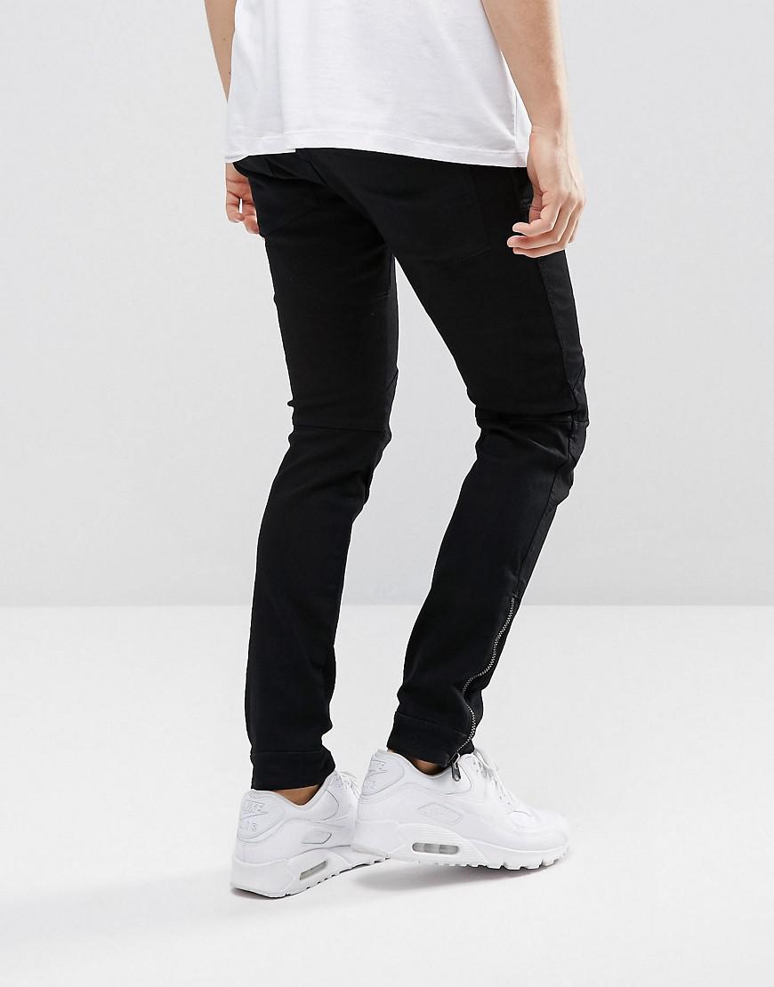 G-Star RAW 5620 3d Ankle Zip Super Slim Jeans Rinse Wash in Black for Men |  Lyst