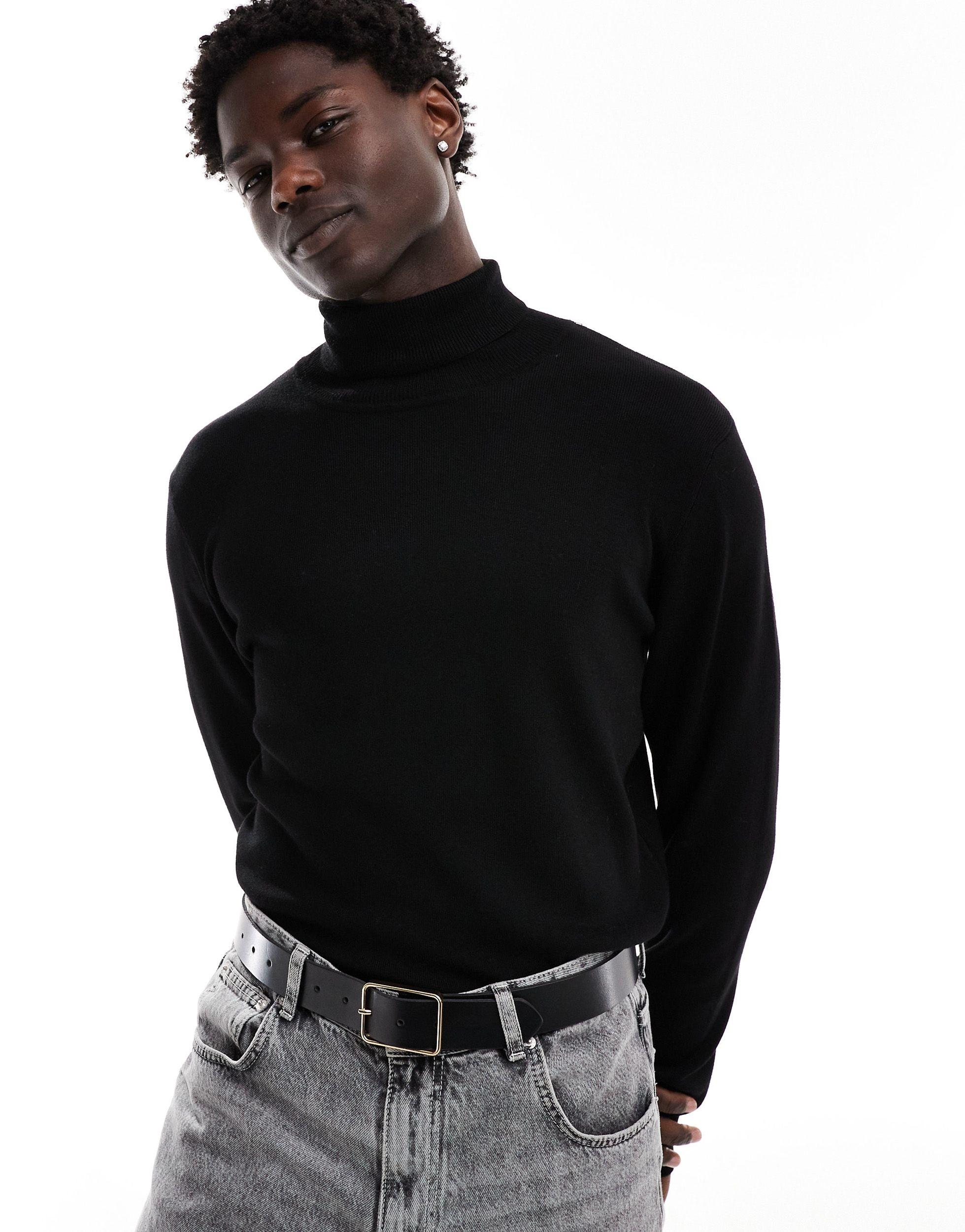 river island black roll neck