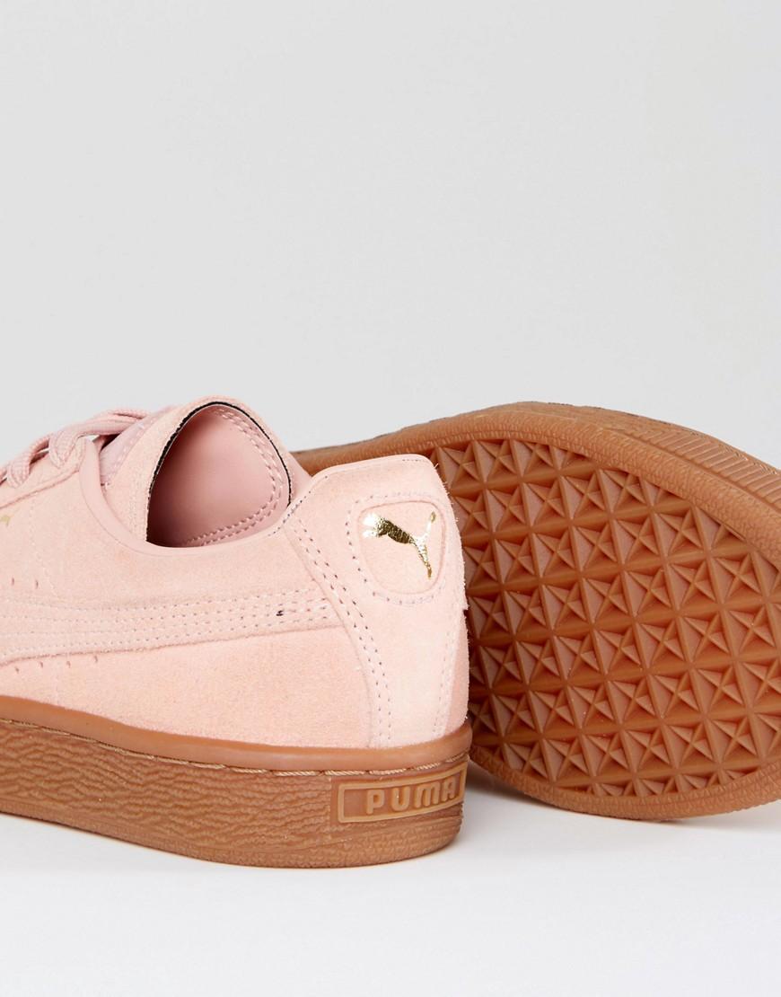 PUMA Pink Suede Classic Sneakers With Gum Sole - Lyst