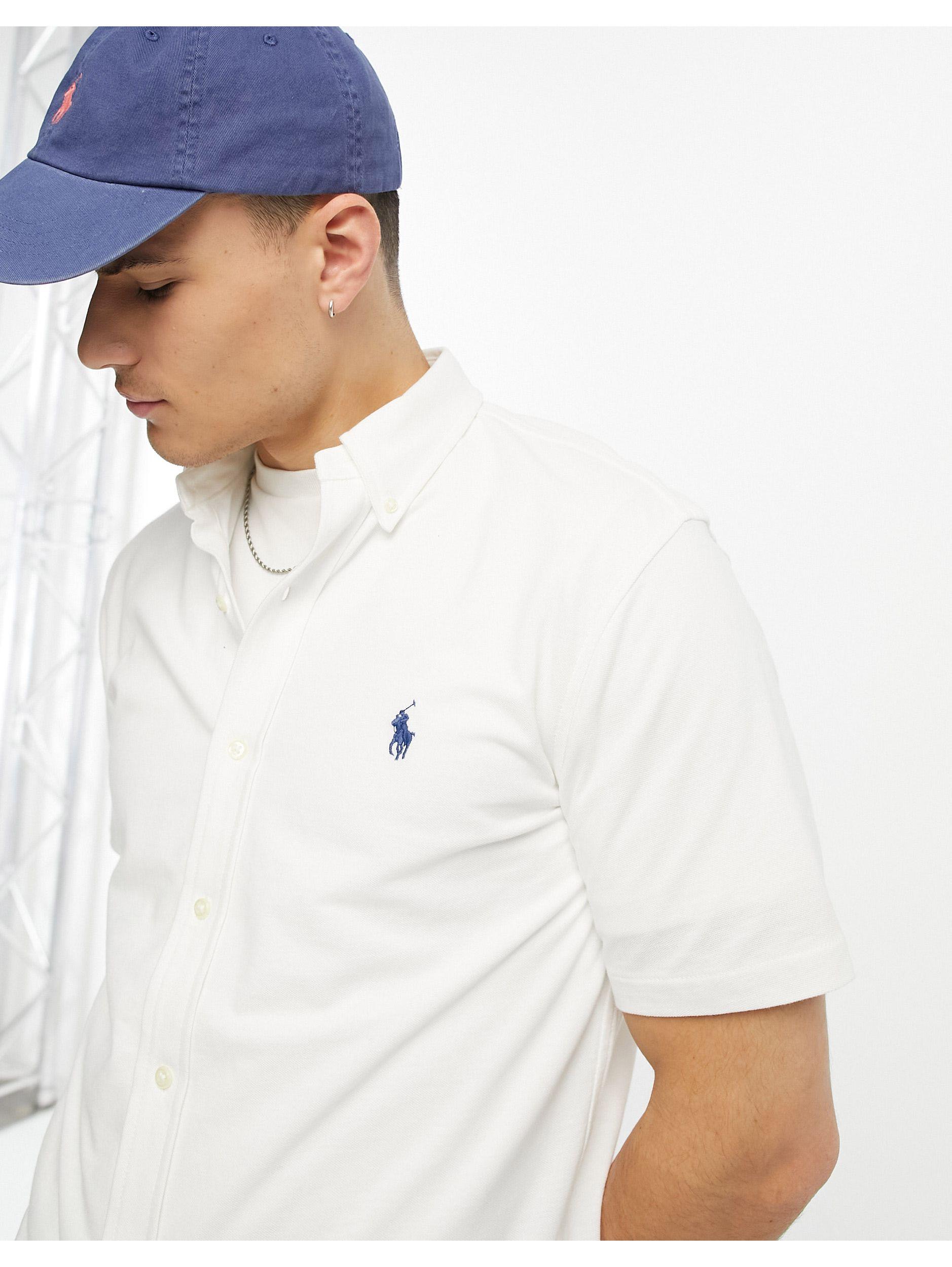 Camicia a maniche corte da Uomo di Polo Ralph Lauren in Bianco | Lyst