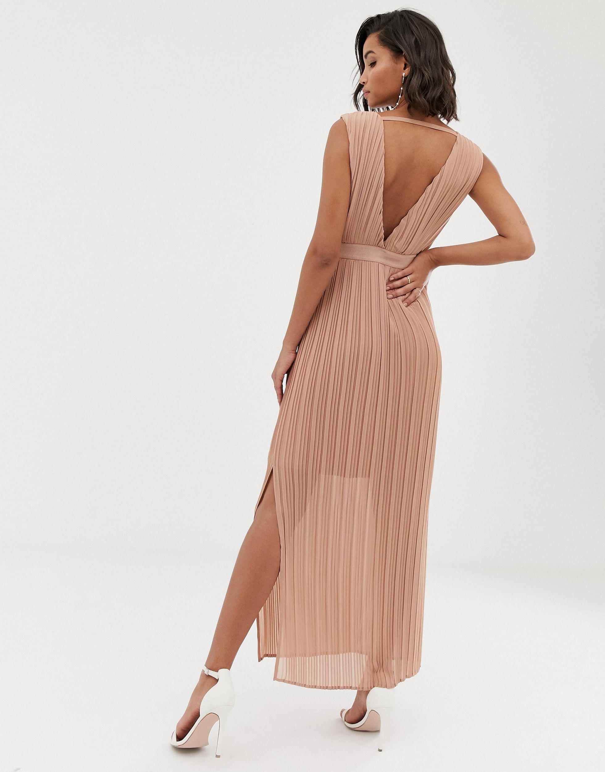 yas pleated maxi dress