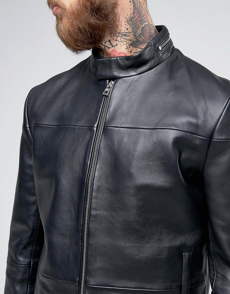 hugo boss lefox leather jacket