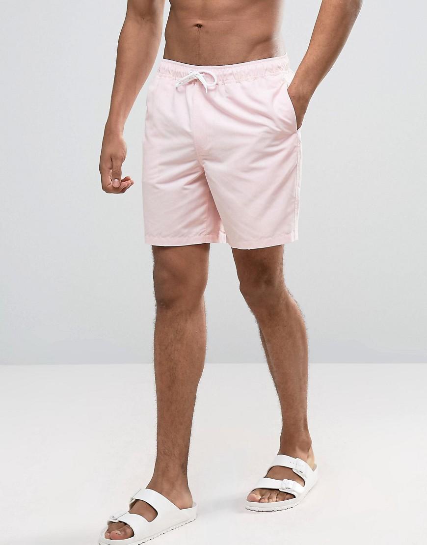 Asos Swim Shorts In Pastel Pink Mid Length in Pink for Men Lyst