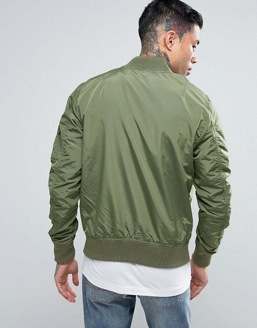 Alpha Industries Synthetic Ma-1 Bomber Jacket Slim Fit In Sage Green for  Men - Lyst