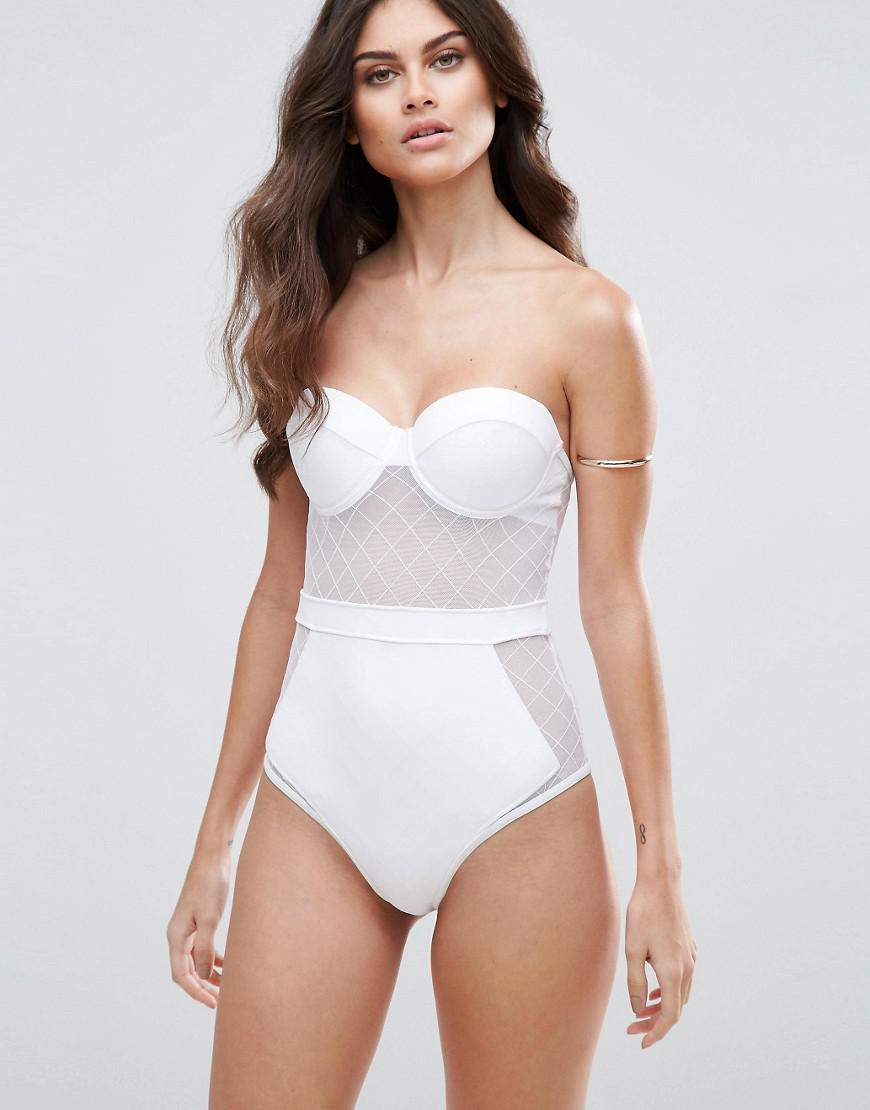 white cupped swimsuit