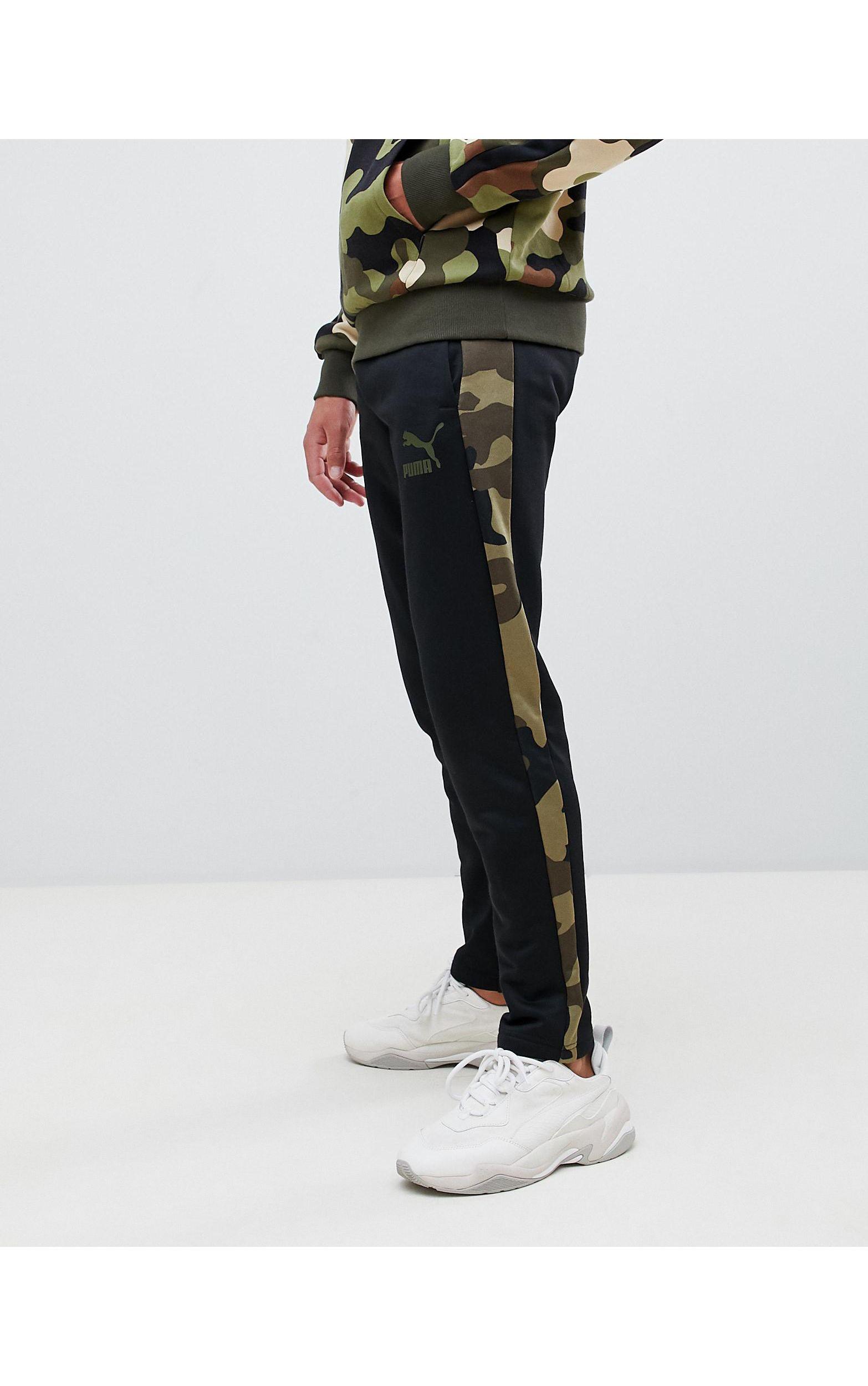 PUMA joggers With Camo Side Stripe in Black for Men | Lyst