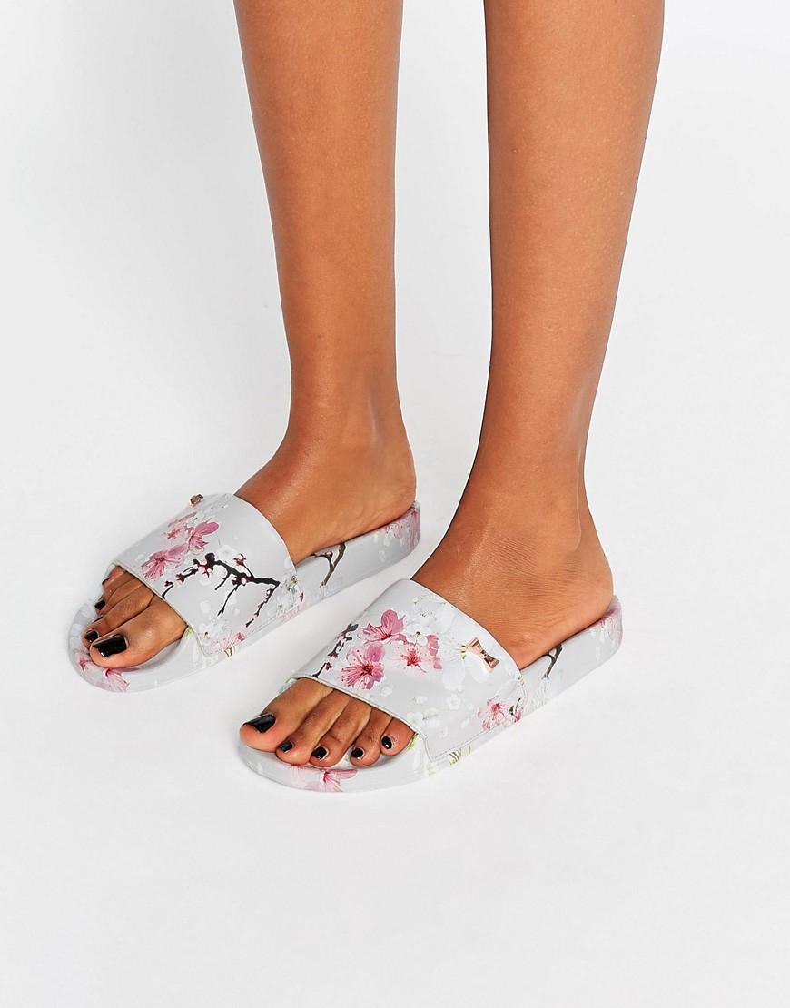 Ted Baker Armeana Oriental Blossom Slider Flat Sandals - Lyst