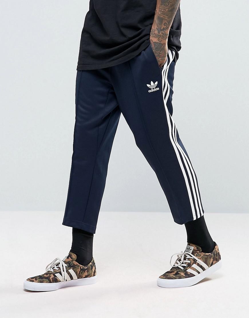 Adidas originals Sst Relax Cropped Joggers In Blue Bk3631 in Blue for