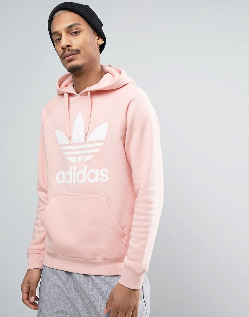 adidas Originals Cotton Trefoil Logo Pullover Hoodie In Pink Bq5411 for Men  | Lyst Australia