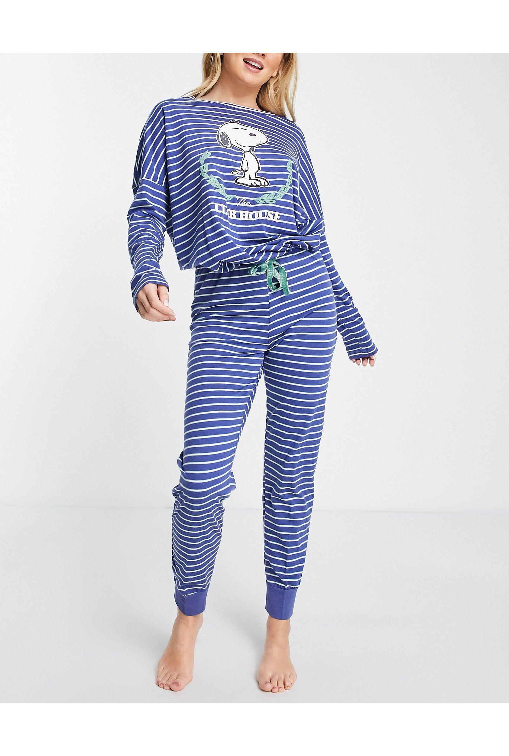 Women'secret Snoopy Club House Motif Long Pyjama Set in Blue | Lyst