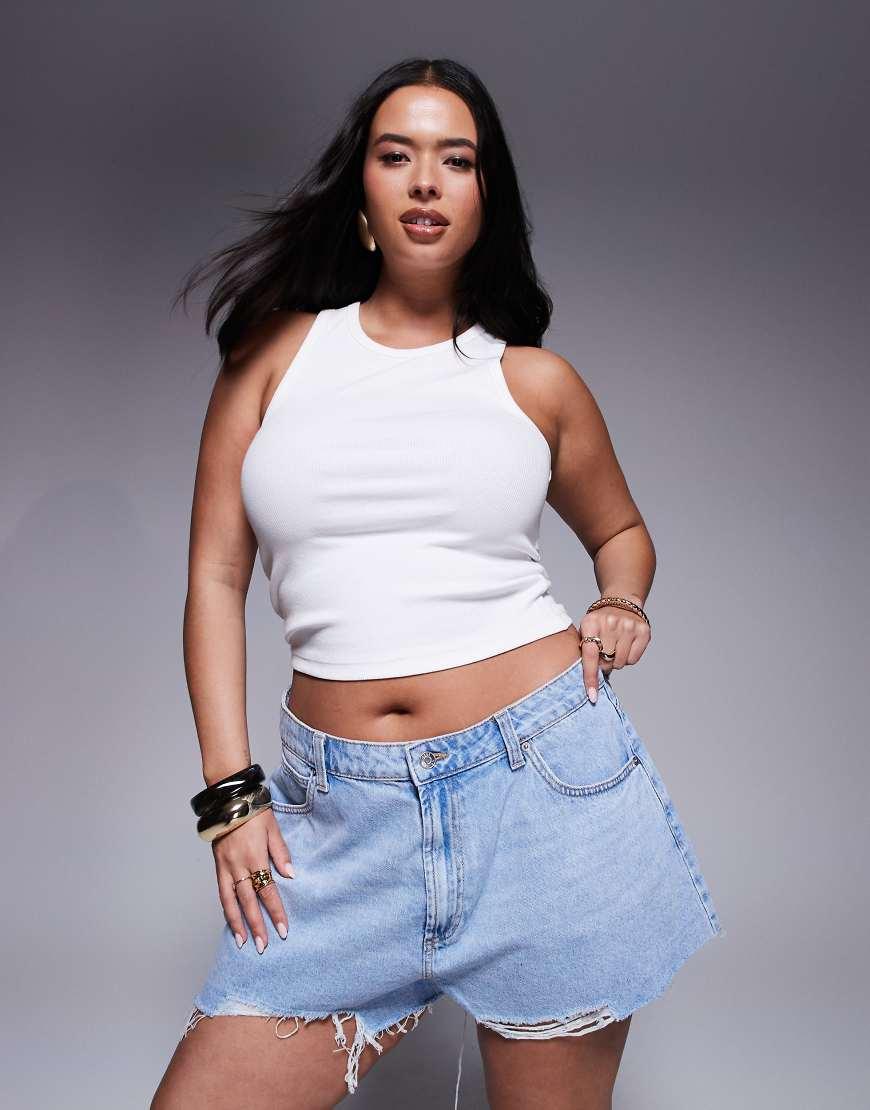 ASOS Asos Design Curve A Line Short in Blue Lyst UK