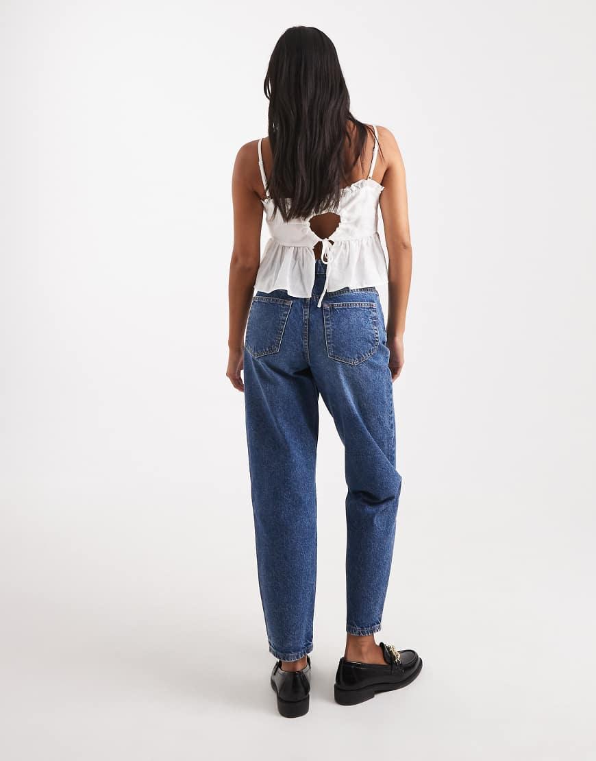 Miss Selfridge Mom Jeans in Blue Lyst UK