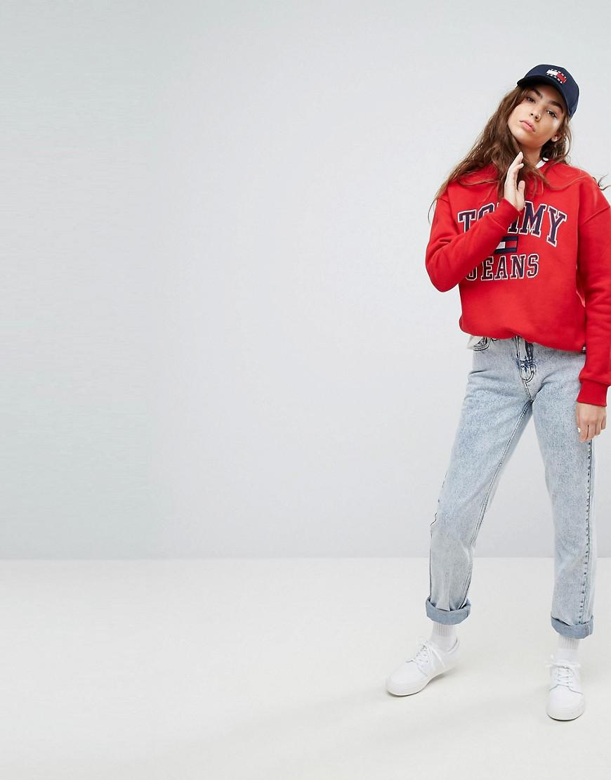 Tommy Hilfiger Tommy 90s Capsule Sweatshirt in Red | Lyst