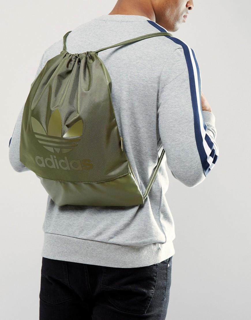 adidas drawstring bag green