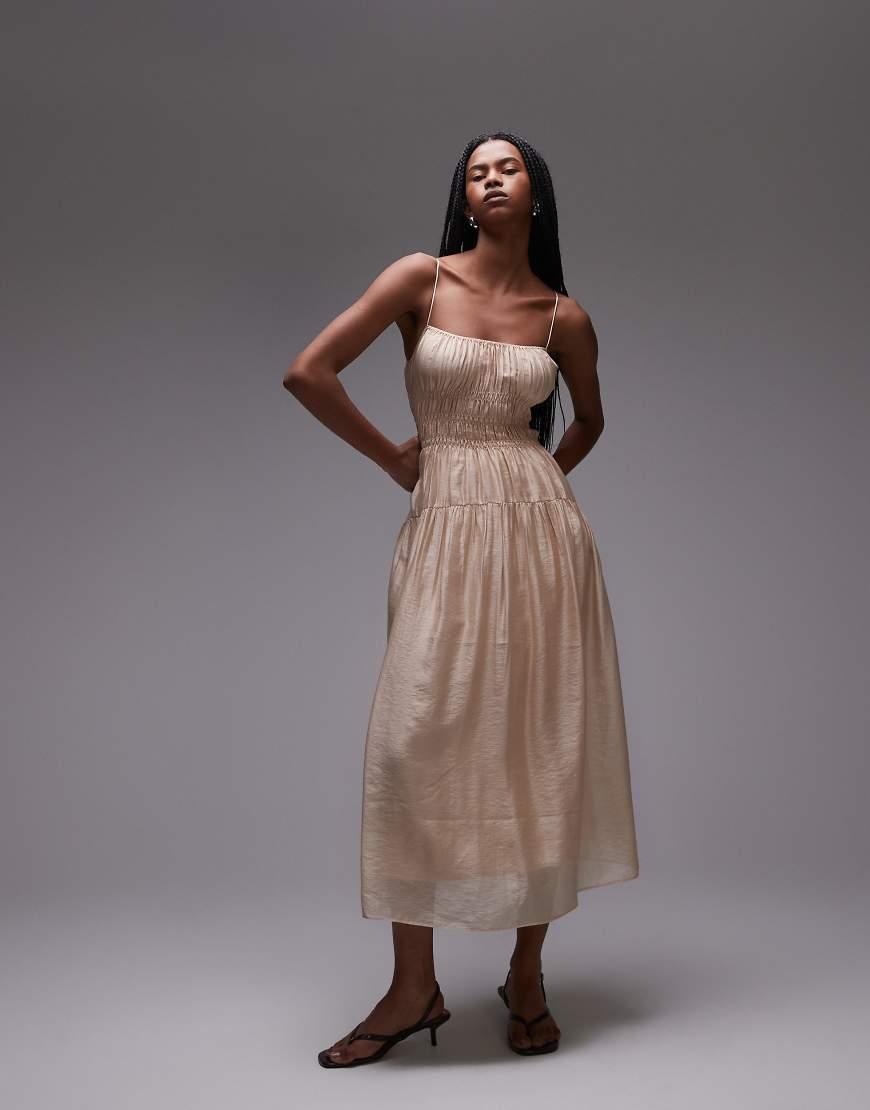 other stories organza dress & Other Stories sheer chiffon maxi dress with layers and flower applique in pink