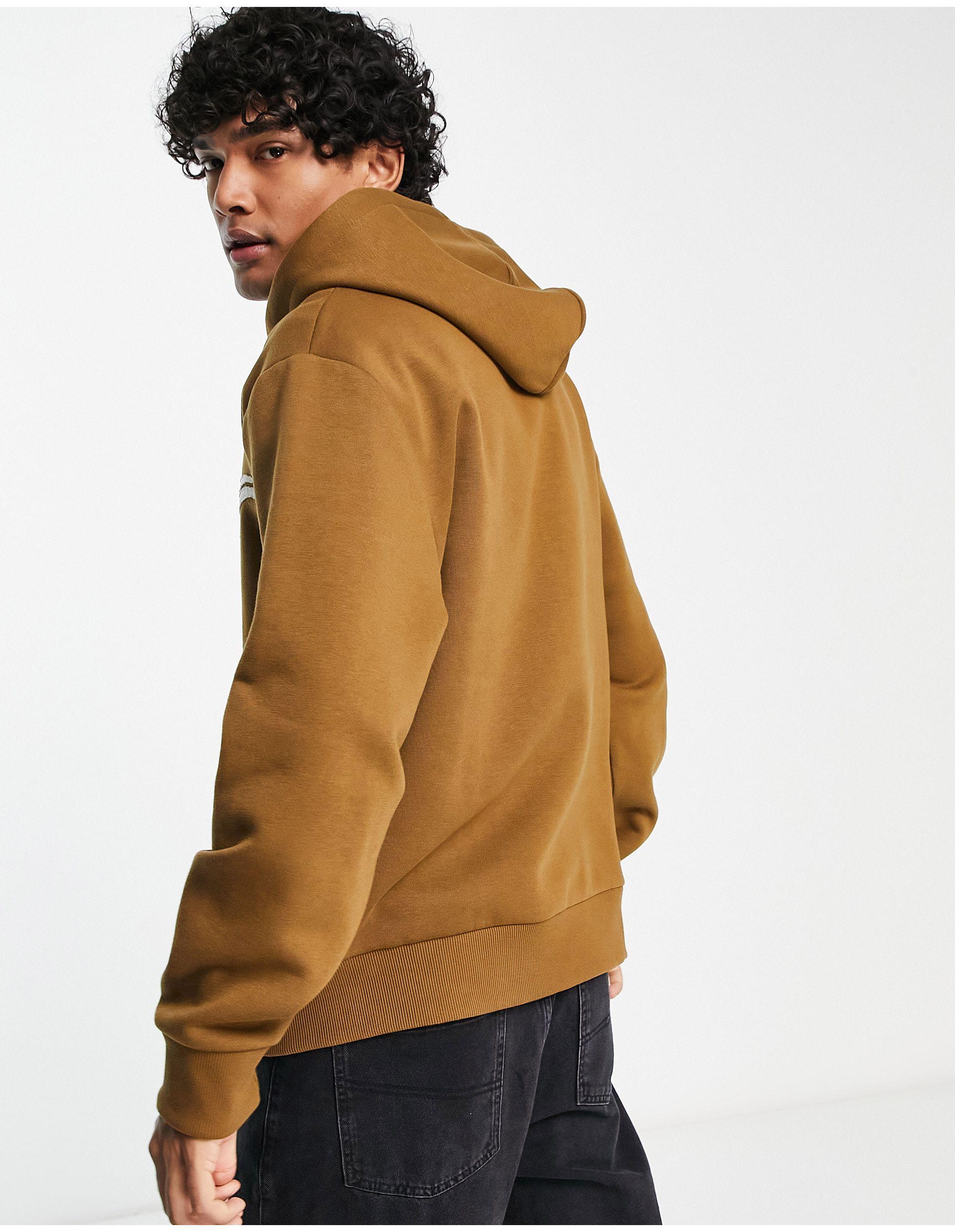 Collusion Oversized Zip Through Hoodie With Embroidery in Brown