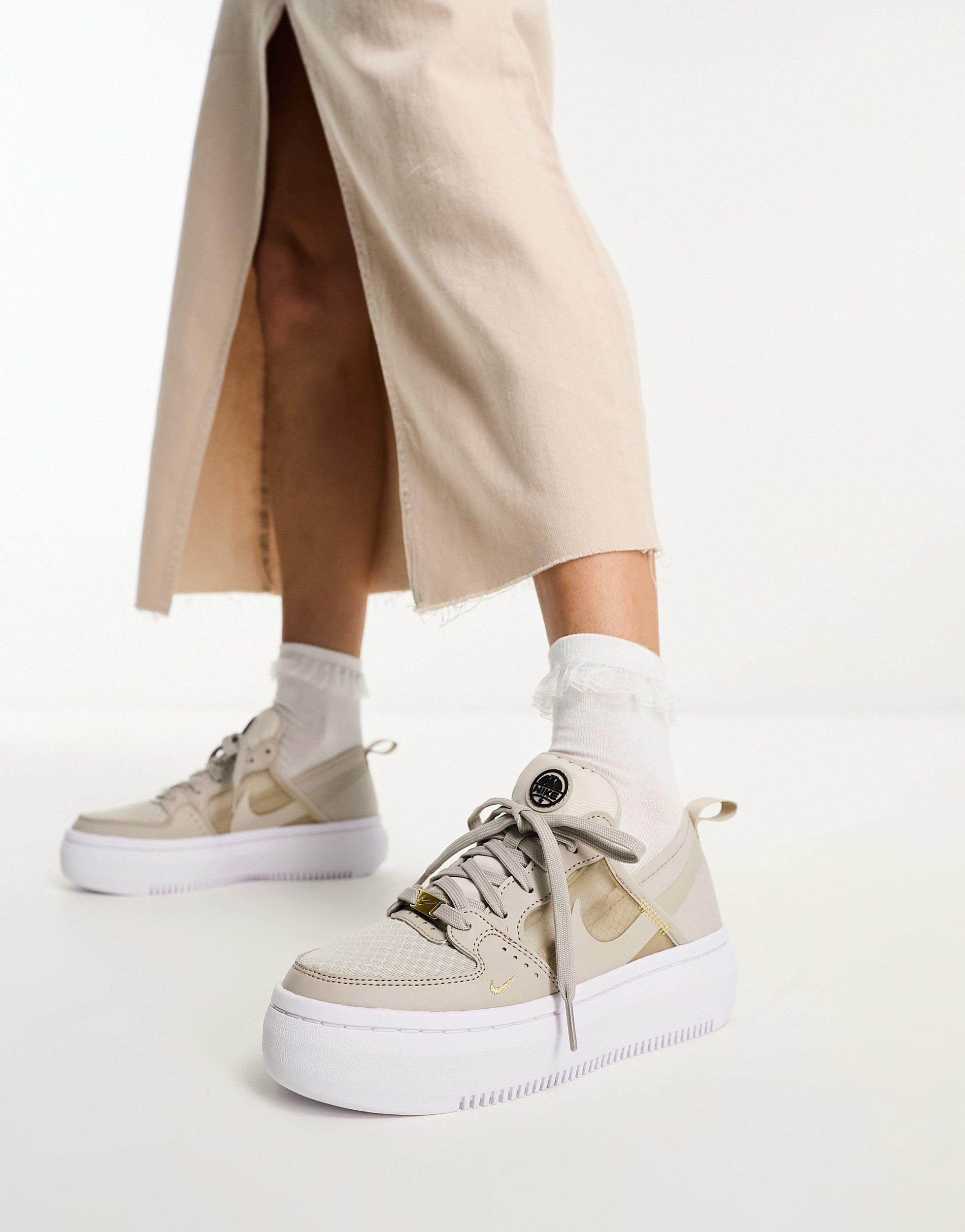 Nike Court Vision Alta Sneakers in Natural | Lyst