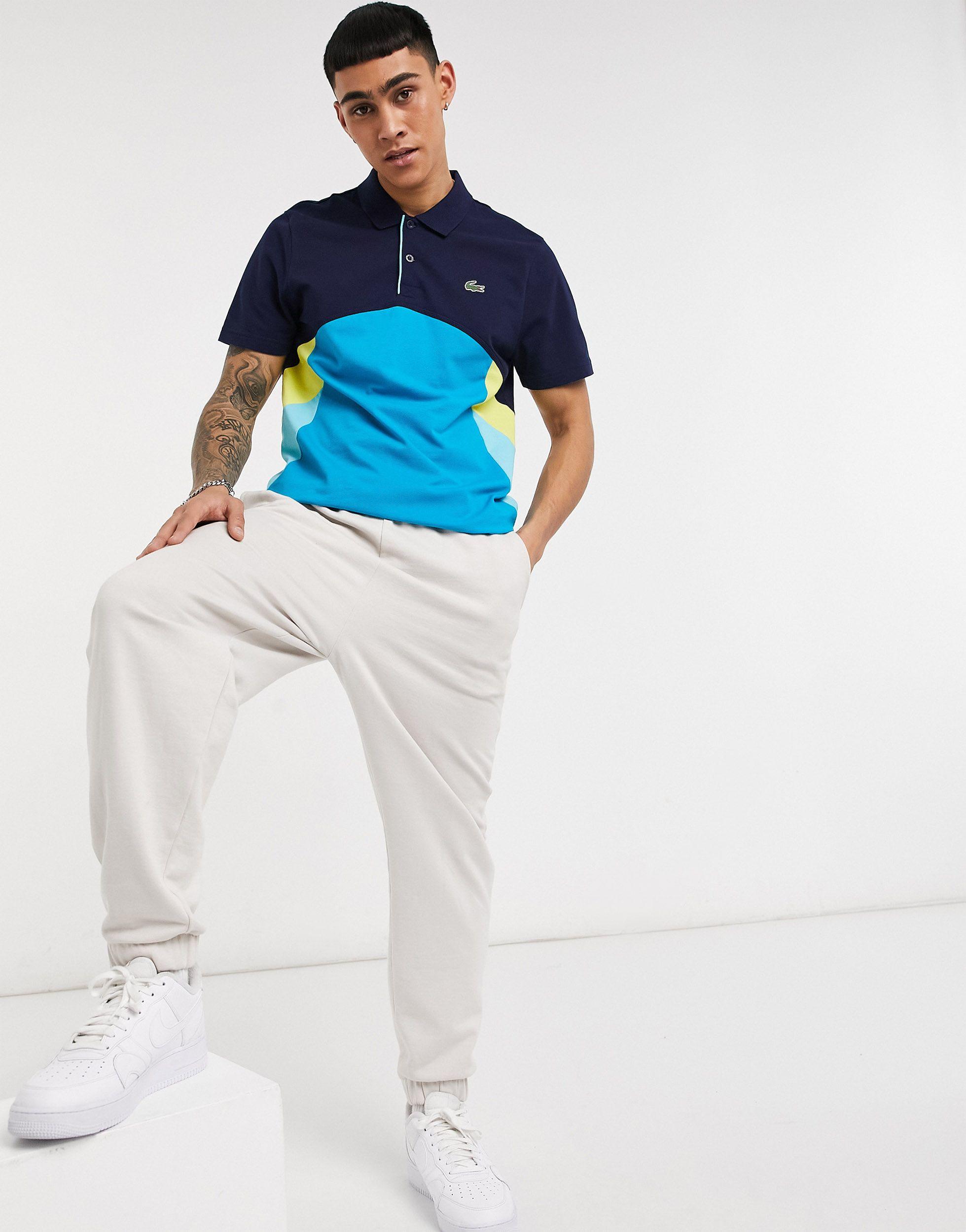Lacoste Sport Ultra-light Colourblock Cotton Tennis Polo Shirt in Blue Men Lyst