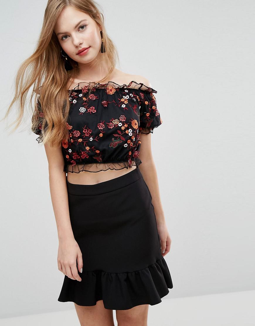 new look black bardot top