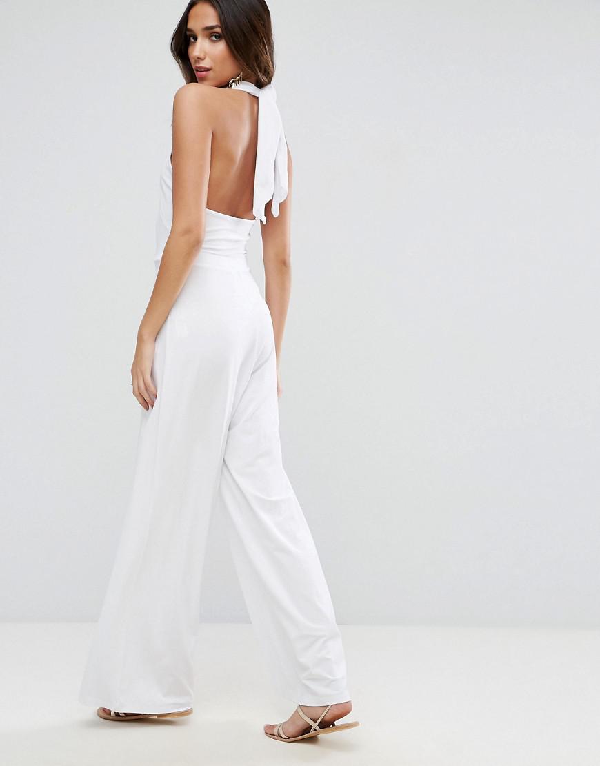 white jersey jumpsuit