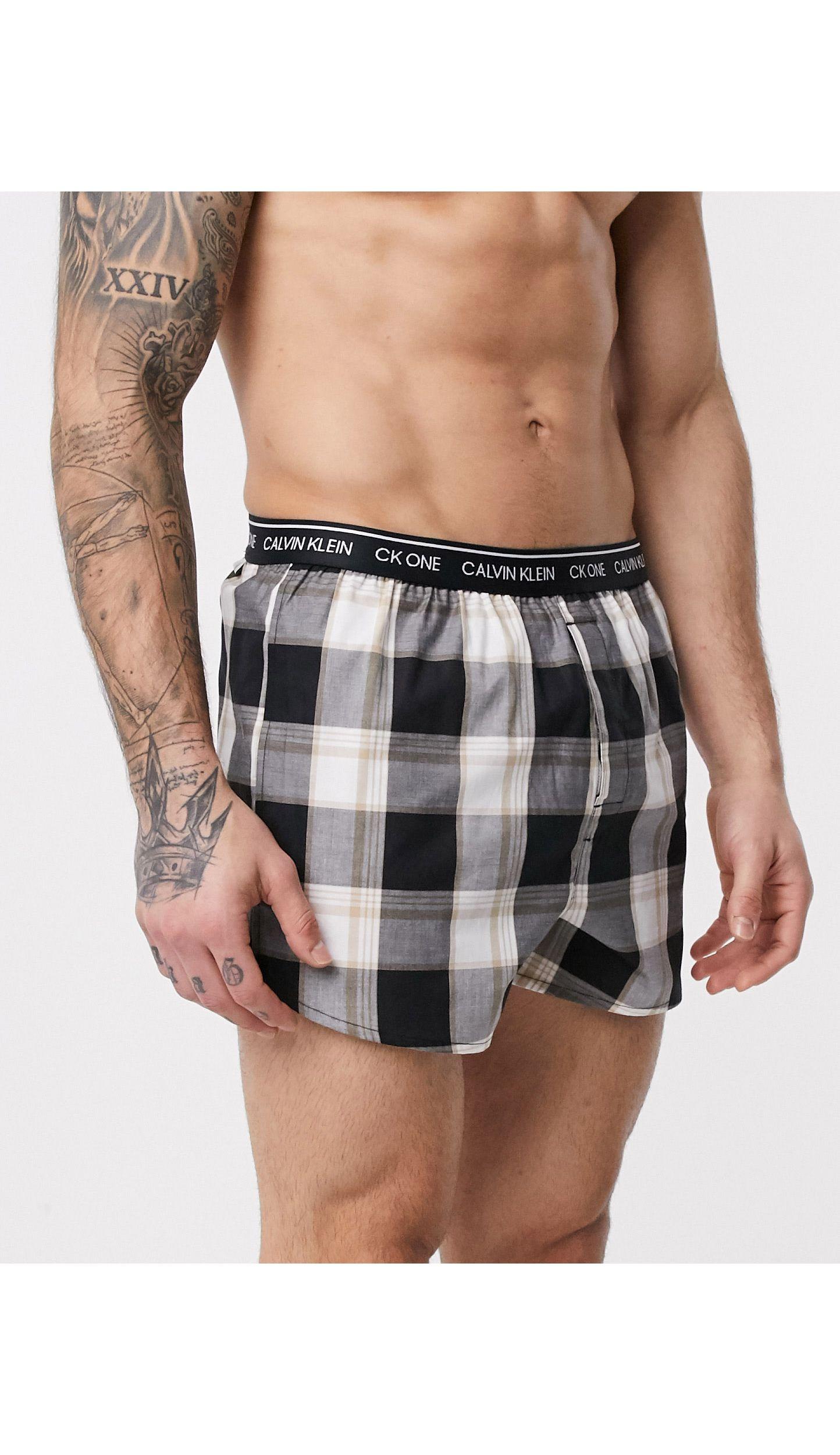 Calvin Klein Ck One 3 Pack Slim Fit Woven Boxers in Black for Men | Lyst