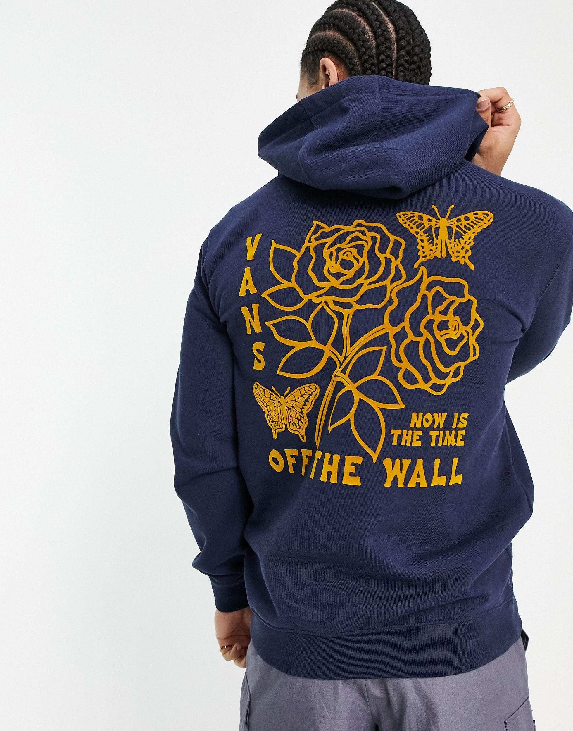 Vans Roses And Butterfly Back Print Hoodie in Blue for Men | Lyst UK