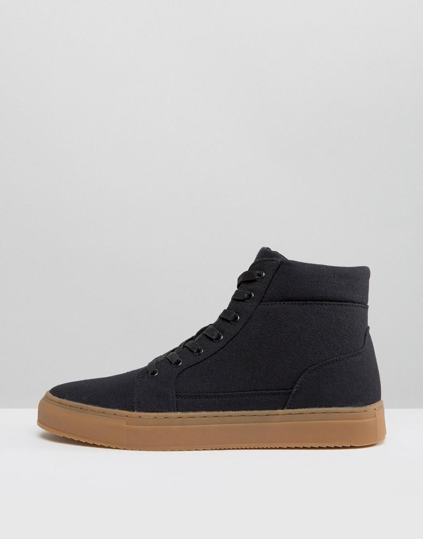 ASOS High Top Sneakers In Black With A Gum Sole for Men | Lyst