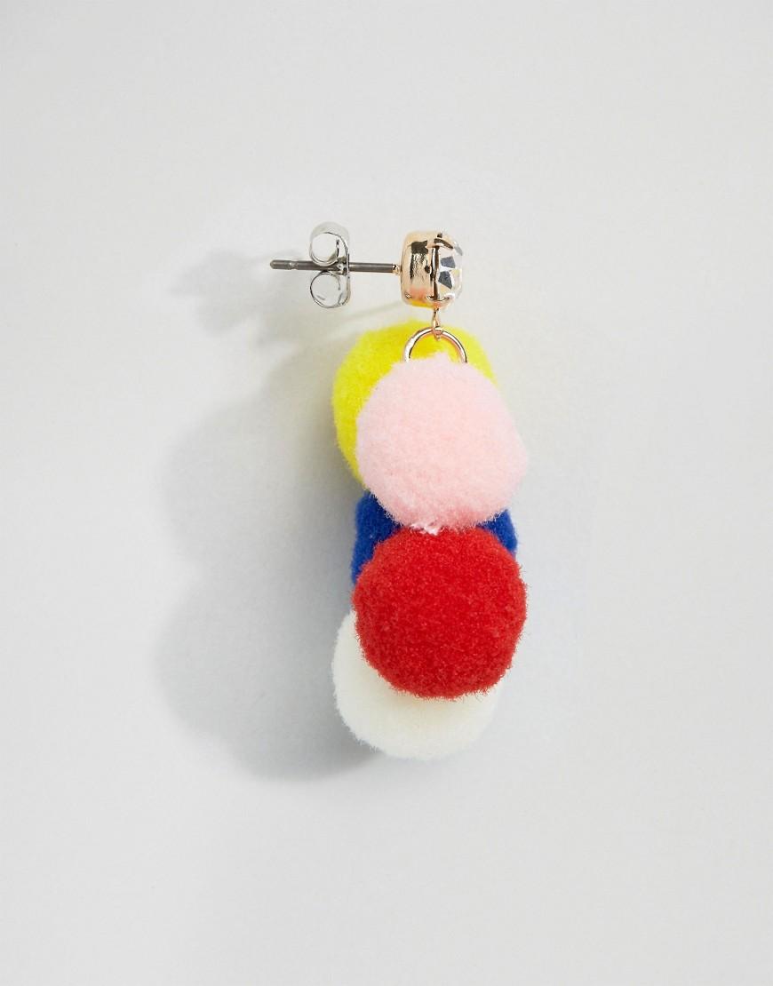 asos limited edition pom pom drop earrings lyst asos limited edition pom pom drop earrings lyst