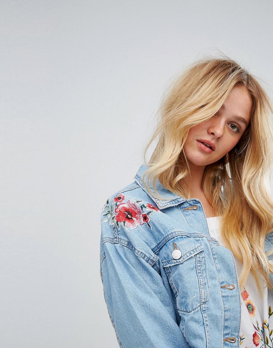 bershka cropped denim jacket