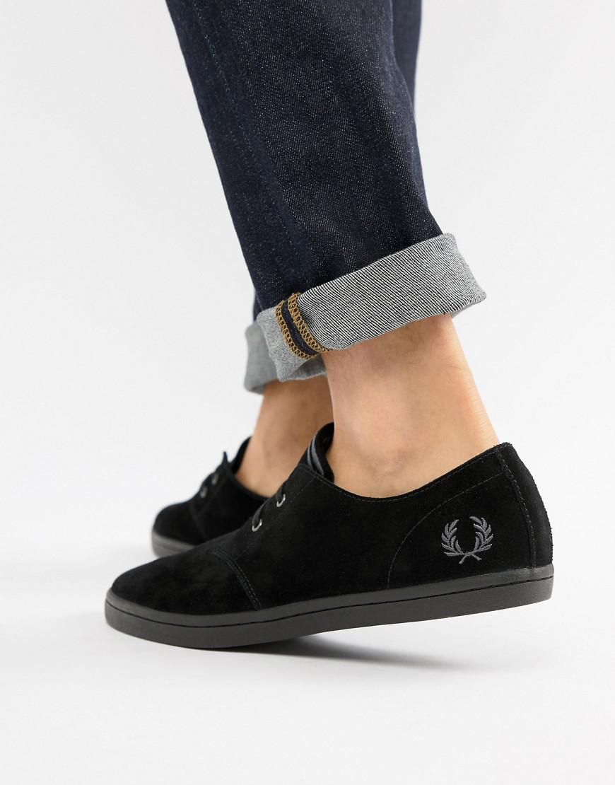 Fred Perry Byron Low Suede Shoes in Black for Men - Lyst