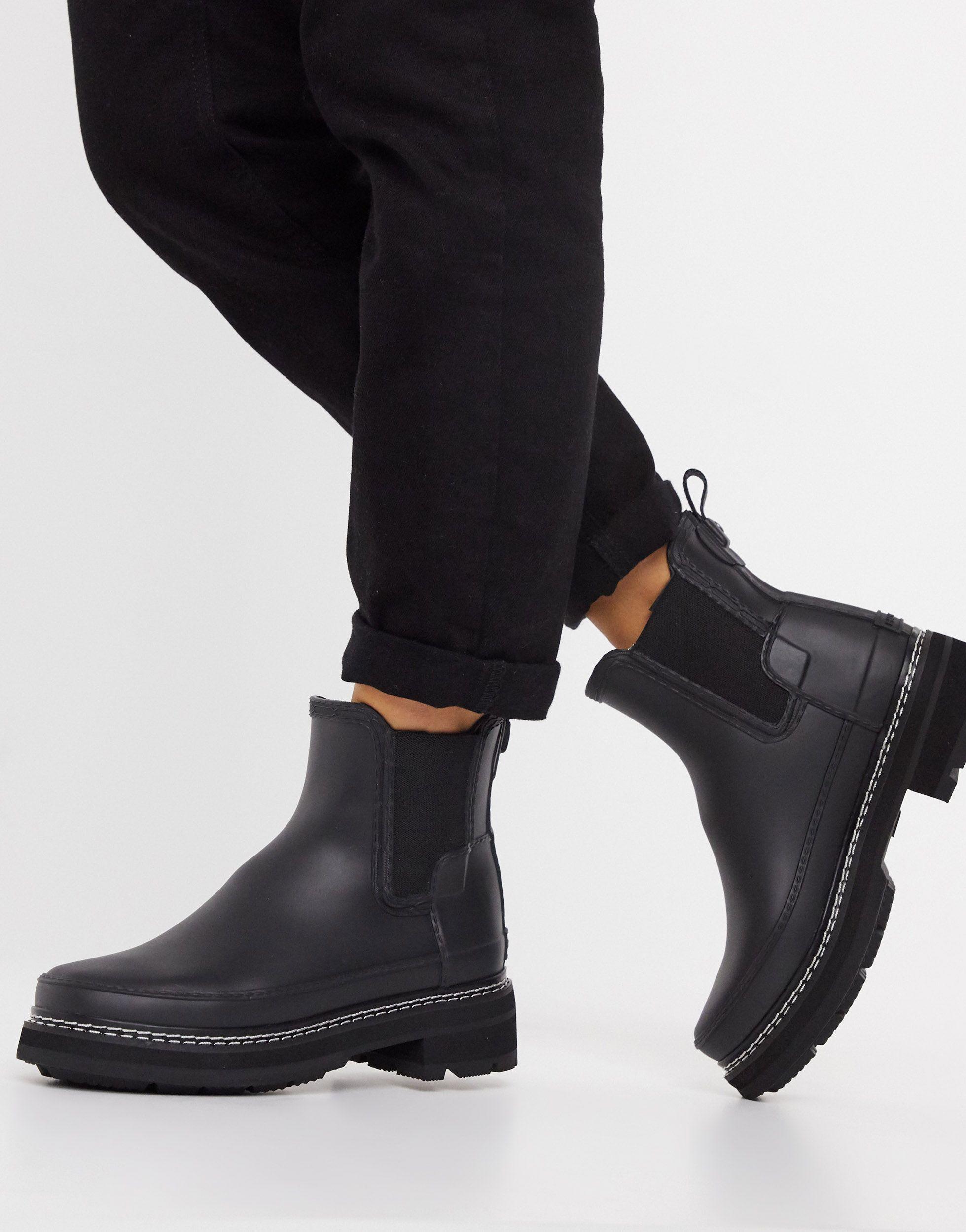 hunter refined zip boot leather