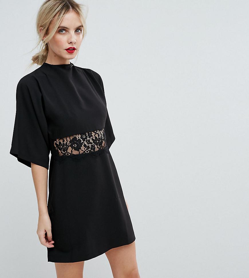 black kimono mini dress